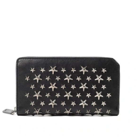 Jimmy Choo Handbags - Authentic Jimmy Choo Carnaby Metal Star Stud Zip Around Wallet